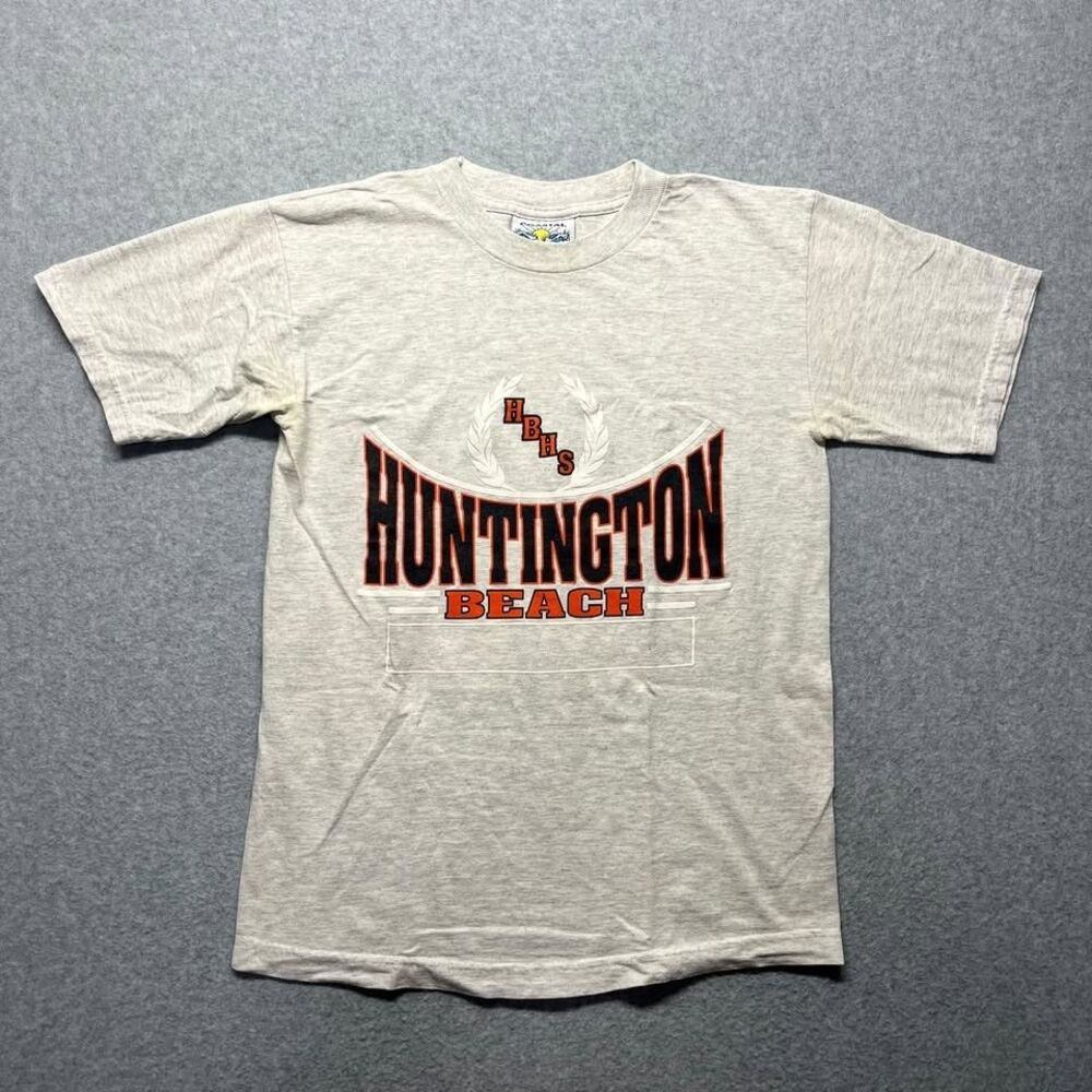Vintage 90s Coastal Heavyweight Huntington Beach HBHS Graphic T-Shirt - Men's Sm